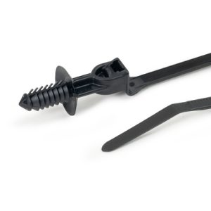 Fixing tie for hole (round), outside serrated, ?2.0-50.0mm, black, 1000pcs.