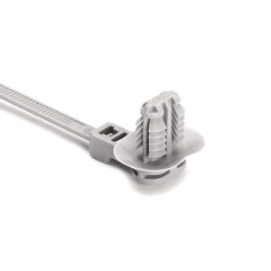 Fixing tie for hole (oval), outside serrated, ⌀2.0-50.0mm, grey, 500pcs.