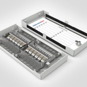 12 Way Modular Zone Termination Box Loaded with 12 x LC Duplex Adaptors.