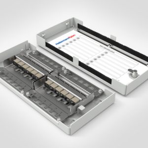 12 Way Modular Zone Termination Box Loaded with 12 x SC Simplex Adaptors.