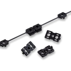Cable tie mount, M3 Screw/M4 Screw, black, 100pcs.