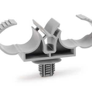 Cable clip for hole (oval)/for cable bundles, T=0.6 - 5.0mm, ⌀6.2 x 12.2 mm/6.5 x 12.5 mm, Dmin=12.2mm, Dmax=18.2mm