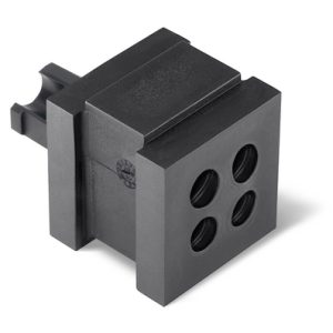 Cable entry system, Insert small, 21.1x21.1x20.0mm, 4 holes, ?4.0 - 5.0mm, black, 20pcs.