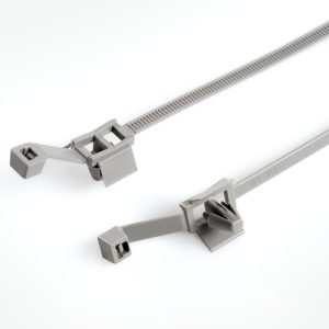 Fixing tie for hole (round), inside serrated, ⌀50.0mm, grey, 1000pcs.