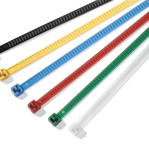 Releasable cable tie, 196.0x4.8mm, ?2.0-50.0mm, 245N, black, 25pcs.