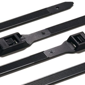 Cable tie outside serrated for narrow space, 180x9.0mm, ?10.0-42.0mm, black, 100pcs.