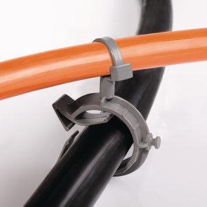 Fixing tie with pipe/tube holder, inside serrated, ?2.0-35.0mm, black, 250pcs.