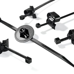 Fixing tie for stud, inside serrated, ?2.0-35.0mm, black, 300pcs.