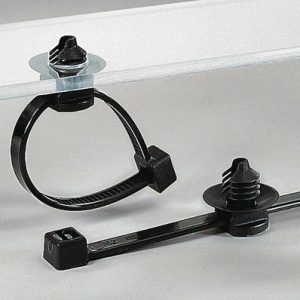 Fixing tie for hole (round), ?16mm, black, 500pcs.