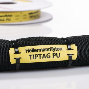 Cable tag, continuous, thermal transfer print, 65.0x11.0mm, white, reel=190pcs.