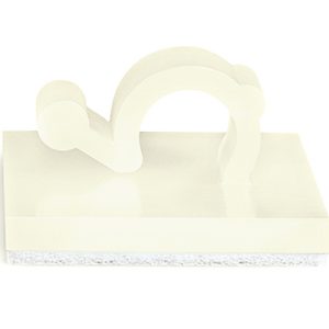Cable clip for adhesive use/with pipe/tube holder, Dmax=6.0mm