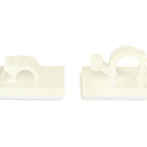 Cable clip for adhesive use/with pipe/tube holder, Dmax=9.0mm