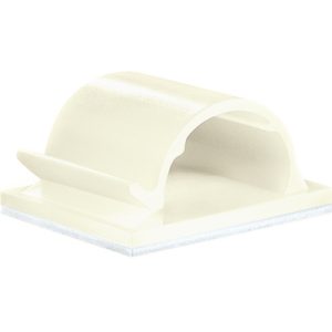 Cable clip for adhesive use/with pipe/tube holder, Dmax=14.0mm