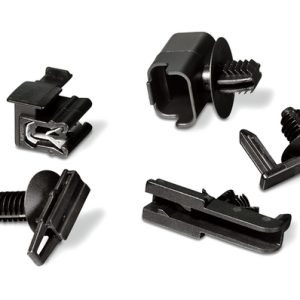 Connector clip for hole (round), black, 500pcs.