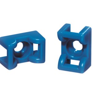 Cable tie mount for screw fixation, Wmax=6.4mm, ?4.5 mm, M4 Screw, blue, 100pcs.