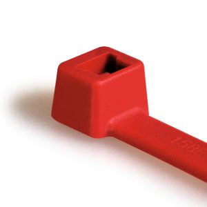 Cable tie inside serrated, 387x7.6mm, ?3.0-100mm, red, 100pcs.