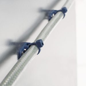 Cable tie mount for screw fixation, Wmax=5.2mm, ?4.3 mm, M4 Screw, blue, 100pcs.