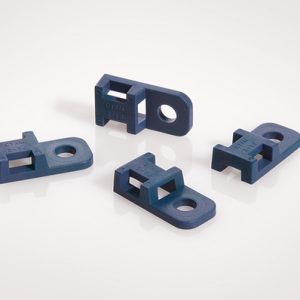 Cable tie mount for screw fixation, Wmax=5.0mm, ⌀5.1 mm, M5 Screw, blue, 100pcs.