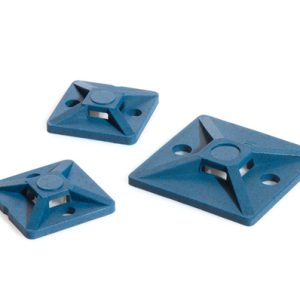 Cable tie mount for screw fixation, Wmax=4.7mm, ⌀4.0 mm, #8 (M4) Screw, blue, 100pcs.