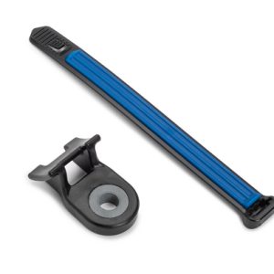 Fixing tie for screw fixation, inside serrated, ?10.0-25.4mm, black/blue, 500pcs.