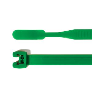 Cable tie inside serrated, 290.0x4.7mm, ⌀3.0-75.0mm, green, 100pcs.
