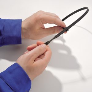 Cable tie inside serrated, 290x4.7mm, ⌀3.0-75.0mm, grey, 100pcs.