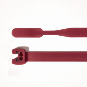 Cable tie inside serrated, 420x7.7mm, ?6.0-110.0mm, red, 100pcs.
