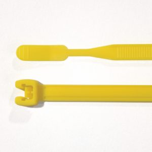 Cable tie inside serrated, 290.0x4.7mm, ⌀3.0-75.0mm, yellow, 100pcs.