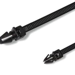 Fixing tie for hole (round), inside serrated, ⌀1.5-44.0mm, black, 1000pcs.