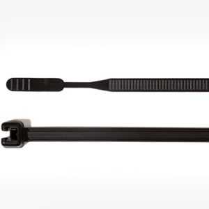 Cable tie inside serrated for faster processing, 410x4.7mm, ?110.0mm, black, 100pcs.
