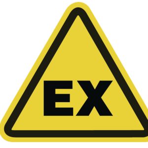 Warning label, pre-printed, L=50.00mm, yellow, pack=100pcs.