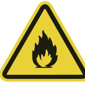 Warning label, pre-printed, L=25.00mm, yellow, pack=100pcs.