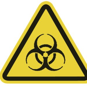 Warning label, pre-printed, L=12.50mm, yellow, pack=100pcs.