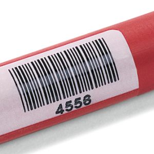 Cable label, self laminating, high temperature resistant/chemical resistance, white/transparent, laser print, 19.05x38.10mm, H2=93.13mm, 500pcs.
