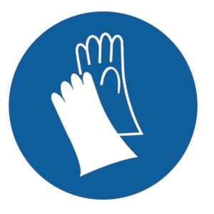 Mandatory label, pre-printed, ?100.00mm, blue, pack=10pcs.