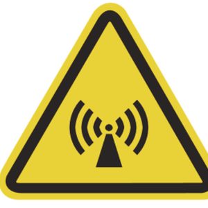 Warning label, pre-printed, L=12.50mm, yellow, pack=100pcs.