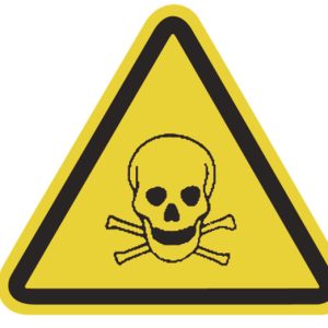 Warning label, pre-printed, L=25.00mm, yellow, pack=100pcs.