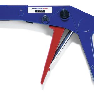 Cable tie tool for 6.0 - 8.0mm, manual, 0.69kg, blue/red
