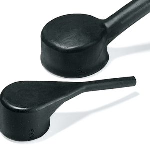 Right-Angle Shape VG-Style with Rib, Low Profile for Plugs black, PO-X