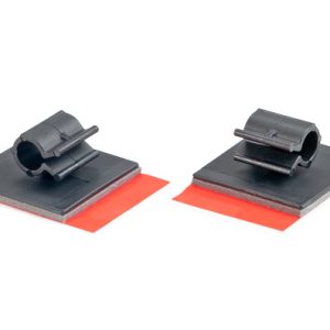 Flexible mounts with cable clip, self-adhesive