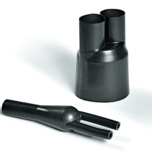 2-Way Outlet Shape in line for Low Voltage black, PO-X, up to 3:1