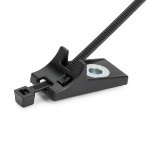 Fixing tie for screw fixation, inside serrated, ?2.0-50.0mm, black, 1000pcs.