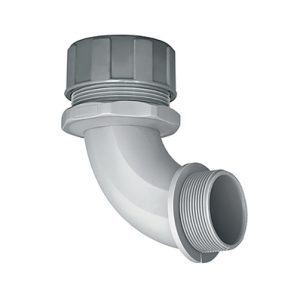 Fitting for spiral-reinforced conduits, nom?16mm, M16, 90?, grey, 10pcs.