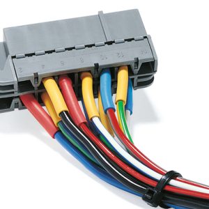 Heat shrinkable tubing 2:1 (1.2/0.6 mm), self extinguishing, black , 100 m