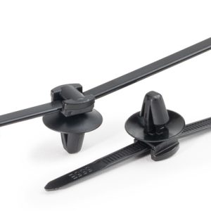 Fixing tie for hole (round)/for cable bundles, outside serrated, ⌀1.0-45.0mm, black, 500