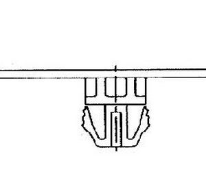 Bundling clip for hole (oval), L=71.0mm, SO=41.5mm, natural, 500pcs.