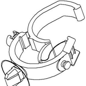 Cable clip for hole (oval), ⌀6.2 x 12.2 mm, Dmin=27.0mm, Dmax=36.0mm