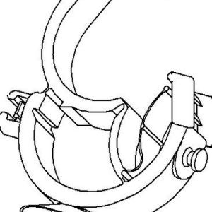 Cable clip for hole (oval), T=0.5 - 2.5mm, ⌀6.2 x 12.2 mm, Dmin=35.0mm, Dmax=45.0mm