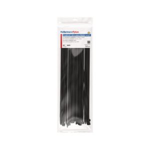 Cable tie inside serrated, 377.0x7.6mm, ⌀5.0-105.0mm, black, 50pcs.