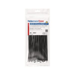 Cable tie inside serrated, 200.0x2.5mm, ⌀1.5-55.0mm, black, 100pcs.